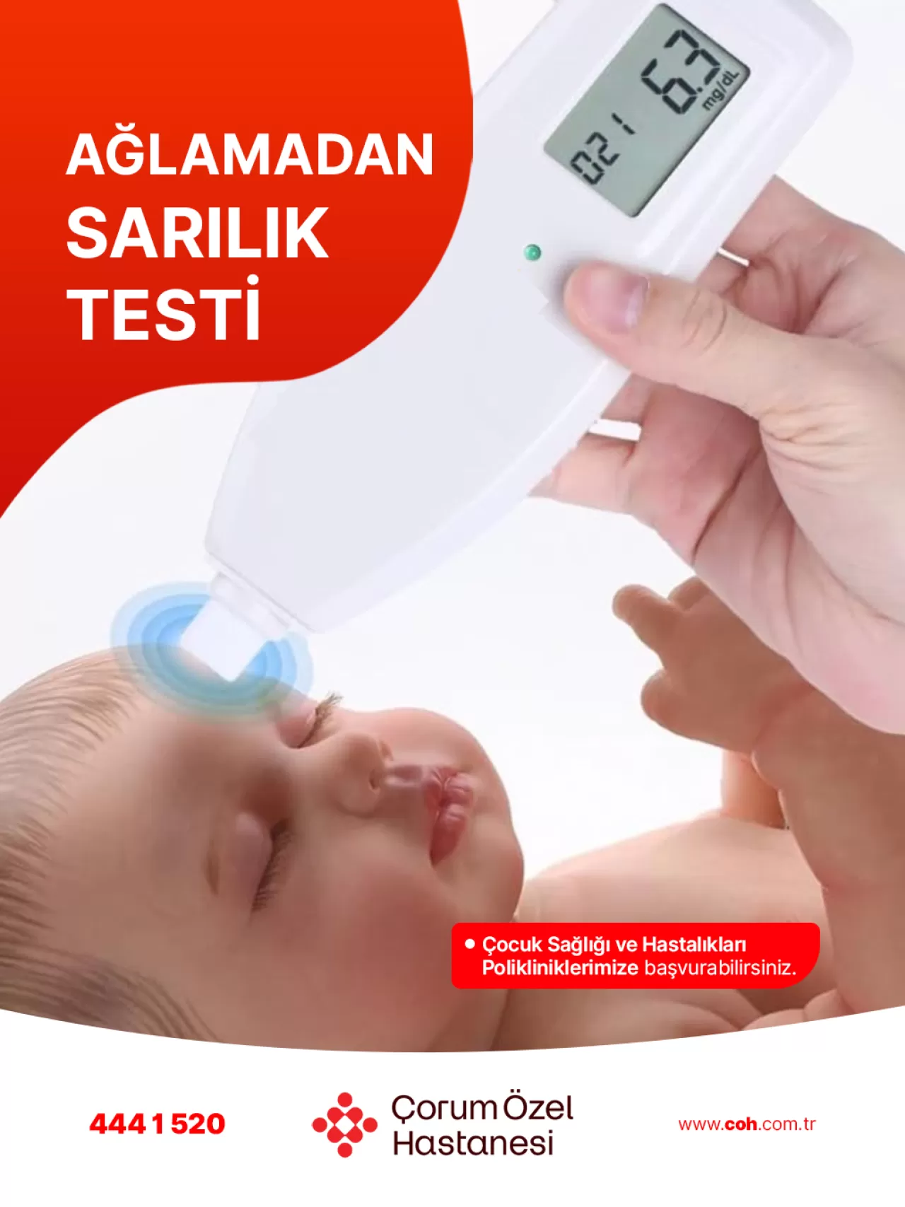Çorum'da Yenidoğan Bebekler İçin Ağrısız Sarılık Testi Dönemi