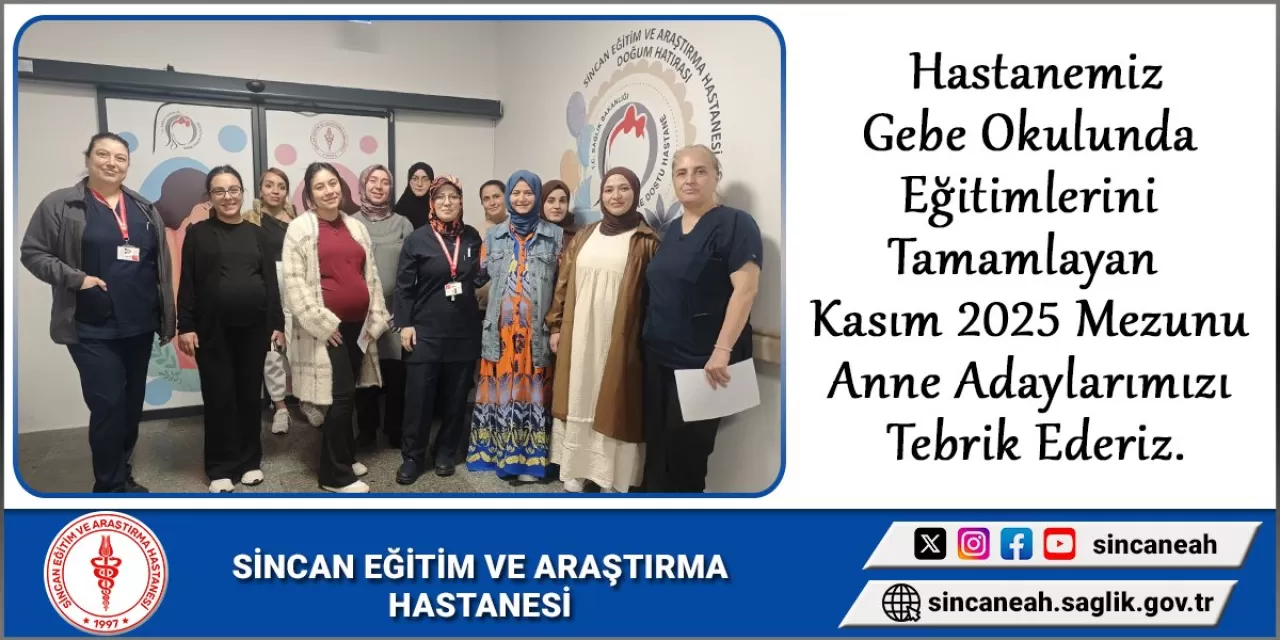 Ankara Sincan Eğitim ve Araştırma Hastanesi'nde Gebe Okulu Mezuniyet Heyecanı