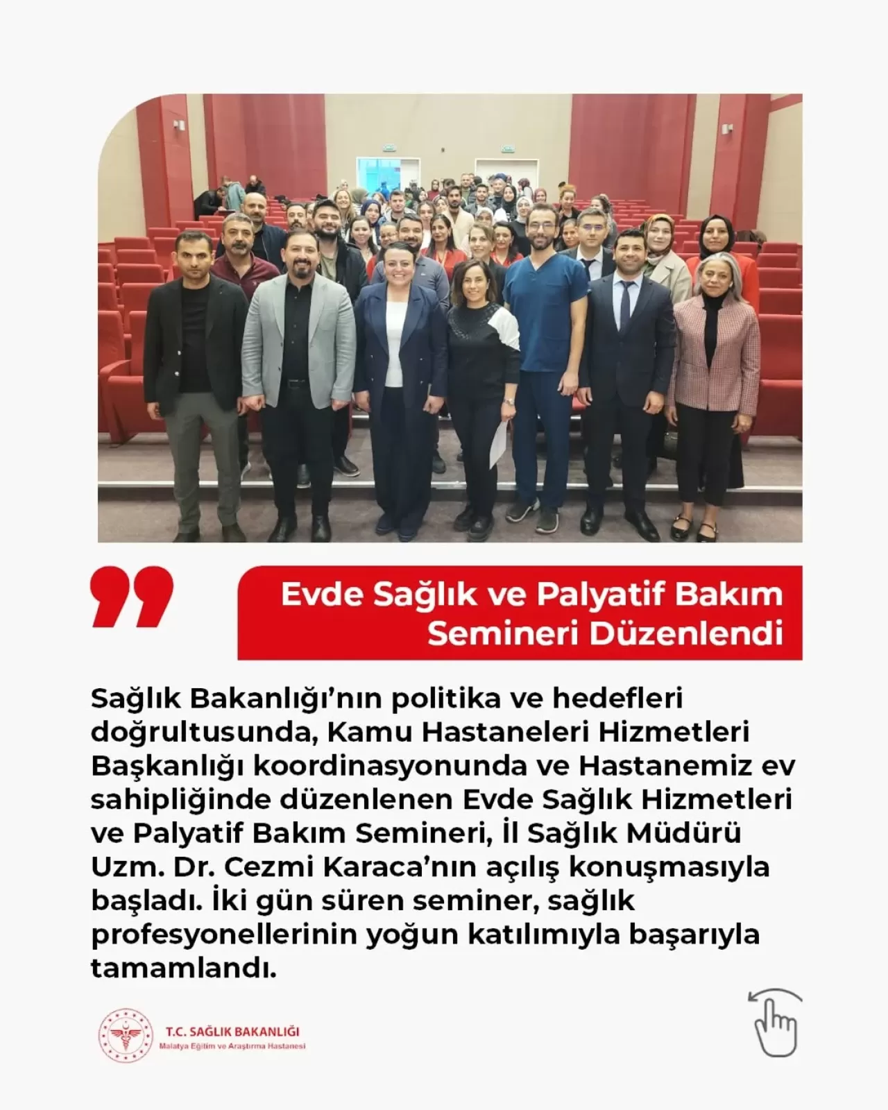 Malatya'da Evde Sağlık Hizmetleri ve Palyatif Bakım Semineri Düzenlendi
