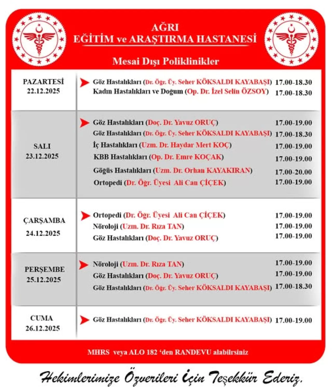 Ağrı'da Sağlık Hizmeti Mesai Saatleri Dışına Taşıyor