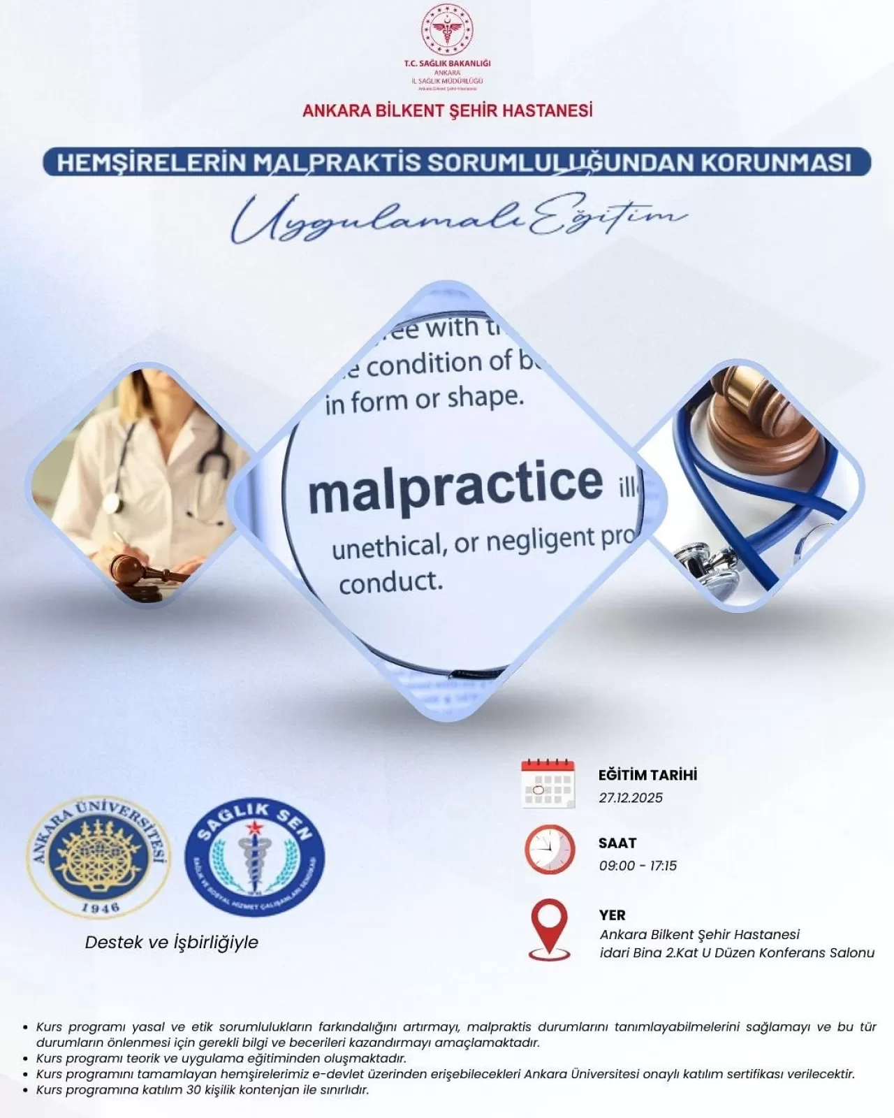 Hemşireler İçin Malpraktis Eğitimi Ankara'da Düzenleniyor