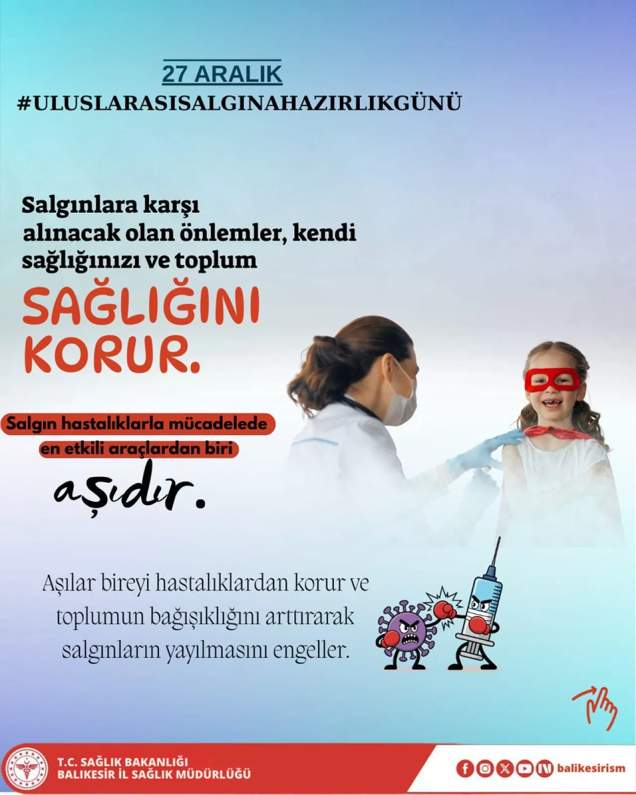 Balıkesir'de Uluslararası Salgına Hazırlık Günü Etkinliği Düzenlendi