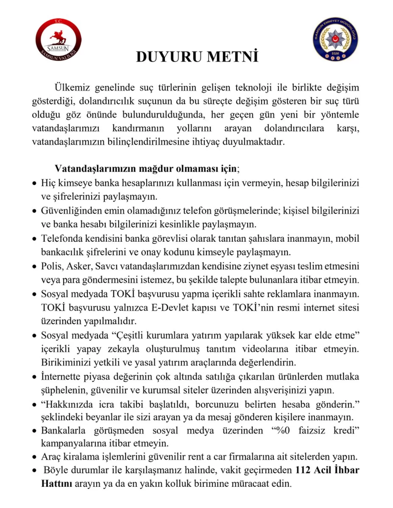Samsun İl Sağlık Müdürlüğü'nden Dolandırıcılık Uyarısı: Vatandaşlar Dikkat!