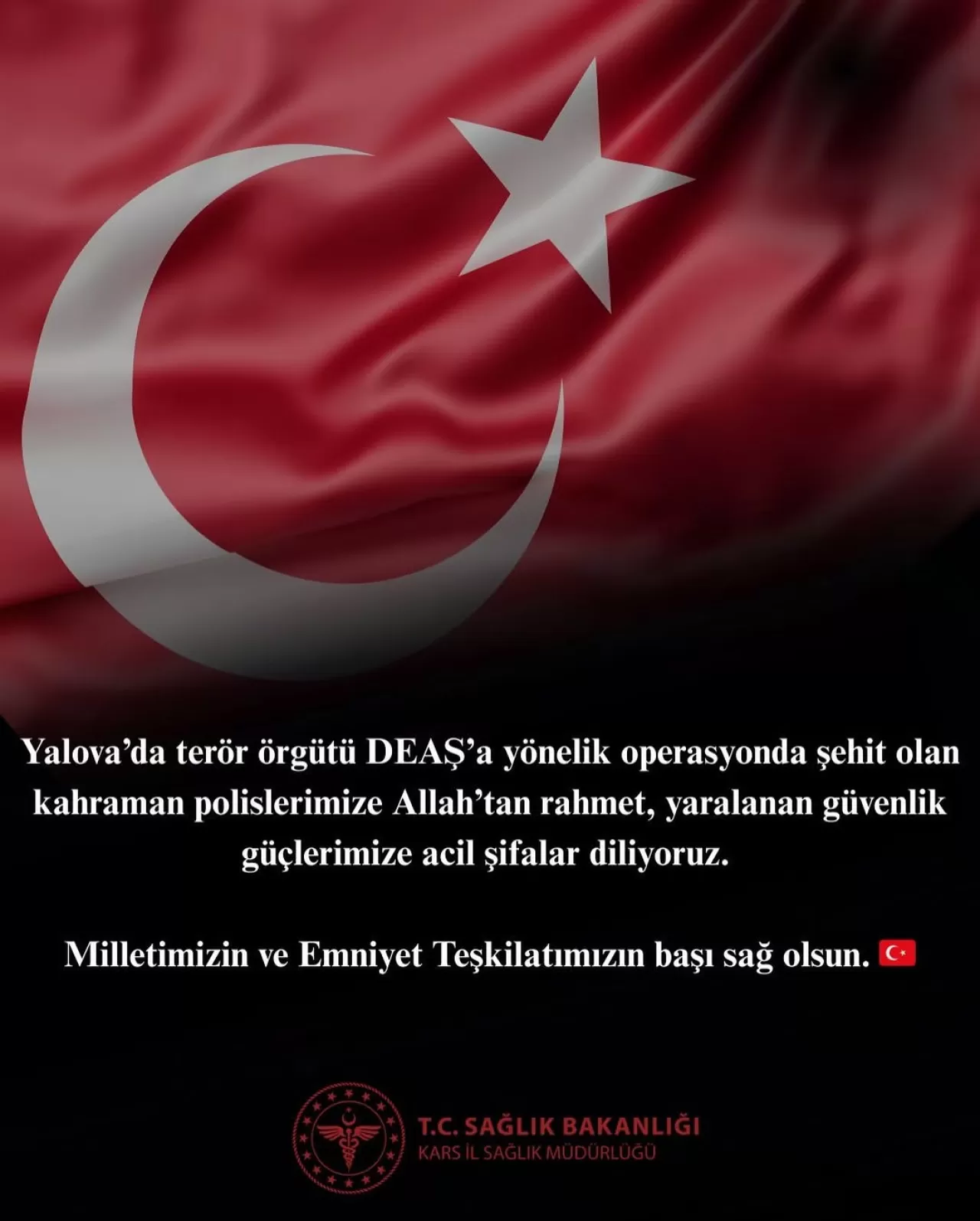 Kağızman Devlet Hastanesi'nde Acı Olay: Milletimizin ve Emniyet Teşkilatımızın Başı Sağ Olsun