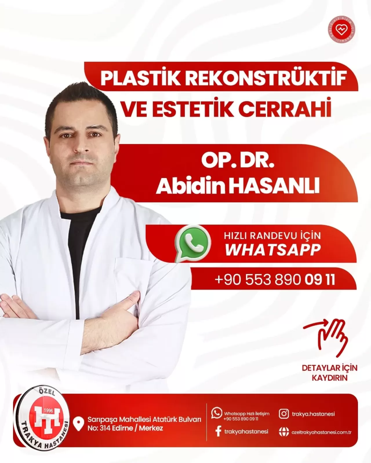 Özel Trakya Hastanesi'nde Yeni Hekim Hizmete Girdi