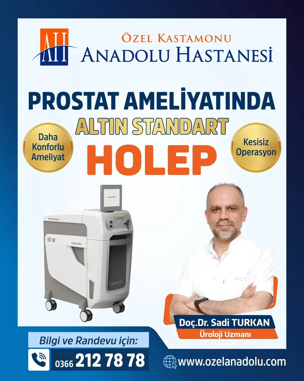 Kastamonu'da Prostat Ameliyatında Altın Standart: HOLEP Yöntemi