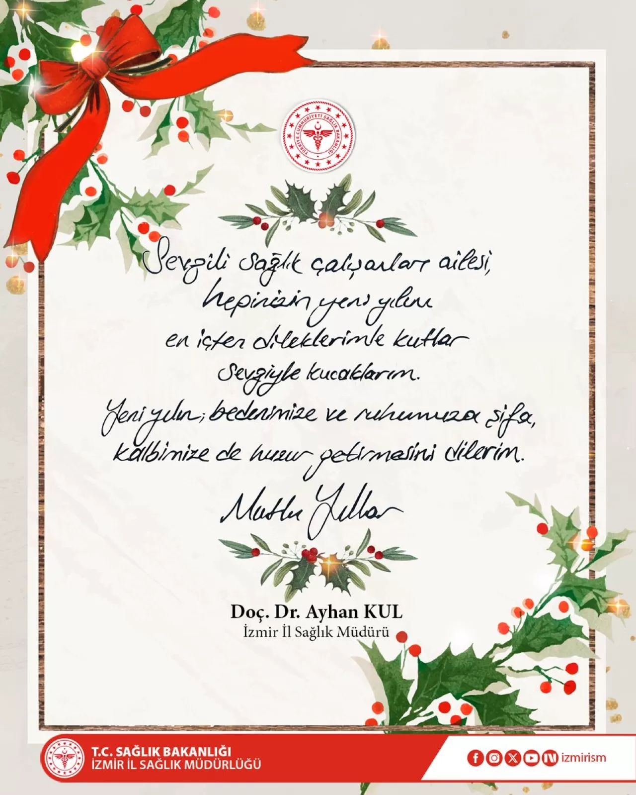 İzmir İl Sağlık Müdürlüğü'nden 2026 Yılı İçin Temenniler