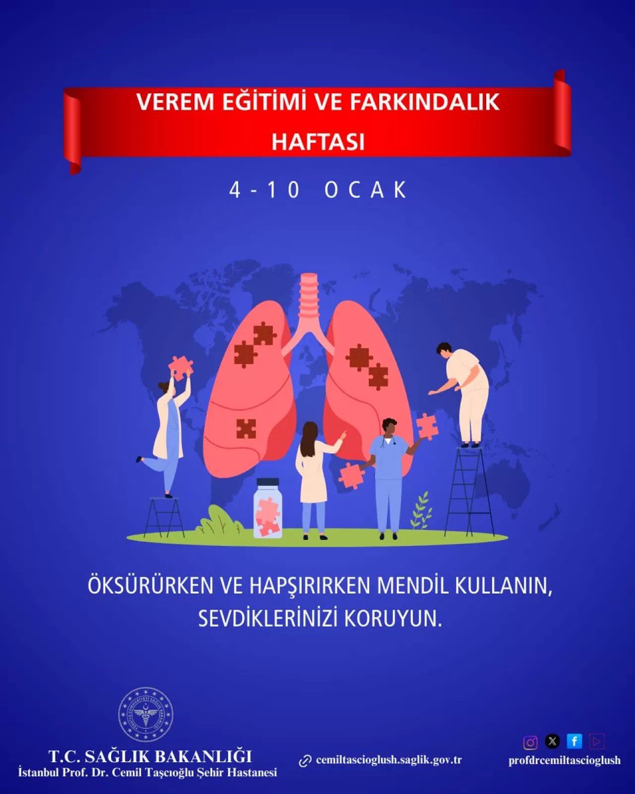 Prof. Dr. Cemil Taşcıoğlu Şehir Hastanesi'nden Verem Haftası'nda Farkındalık Çalışmaları