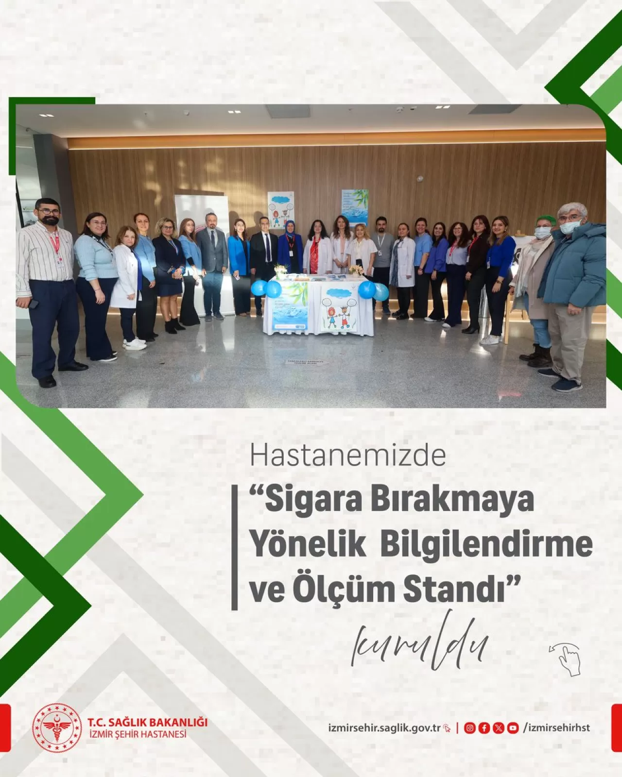 İzmir Şehir Hastanesi'nde Sigarayı Bırakma ve Maruziyet Ölçümü Çalışması Başladı