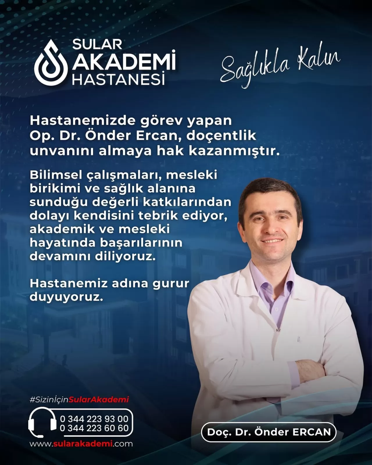 Kahramanmaraş'ta Görev Yapan Dr. Önder Ercan Doçentlik Unvanı Aldı