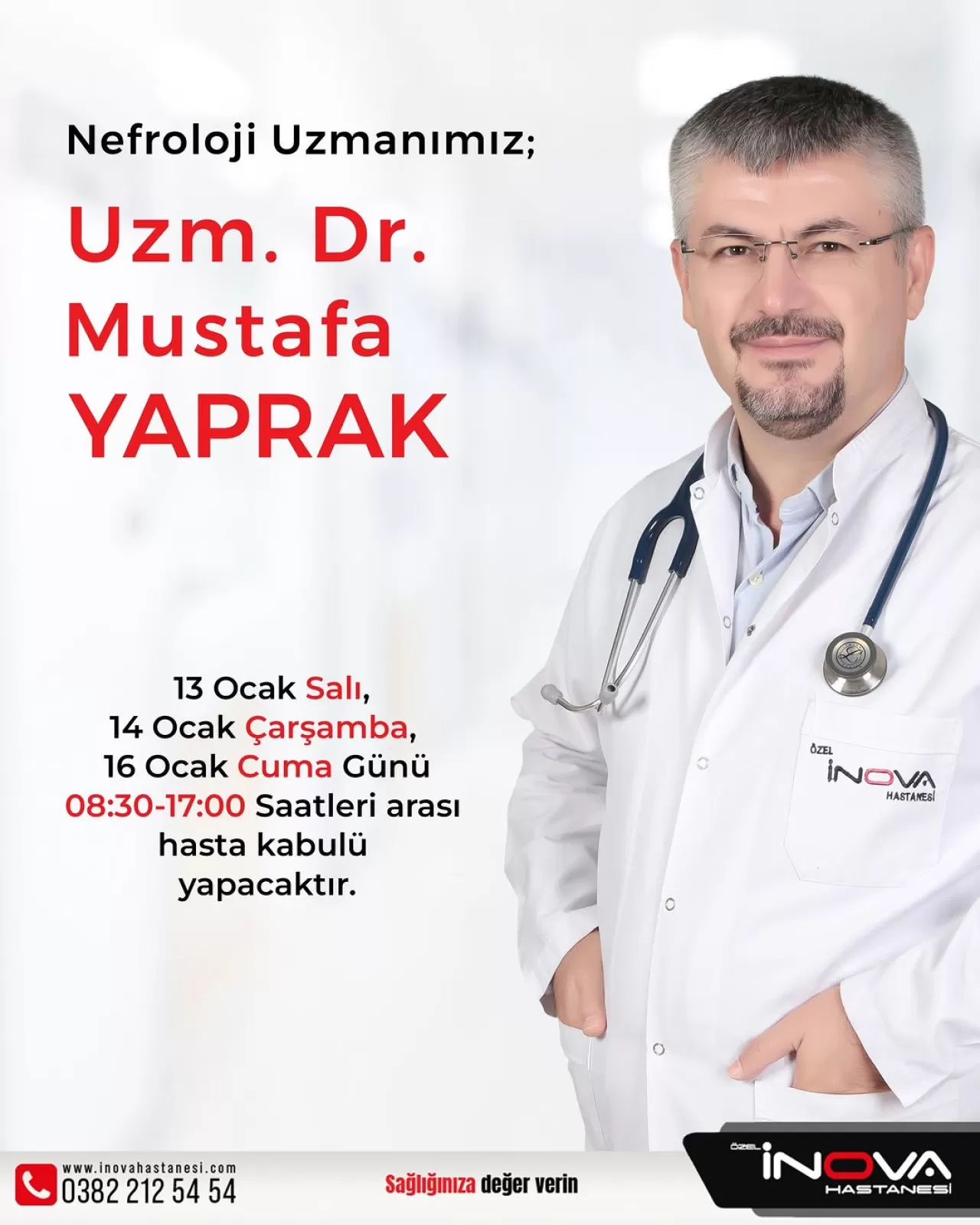 Aksaray İnova Hastanesi'nde Nefroloji Uzmanı Hasta Kabulüne Başlıyor