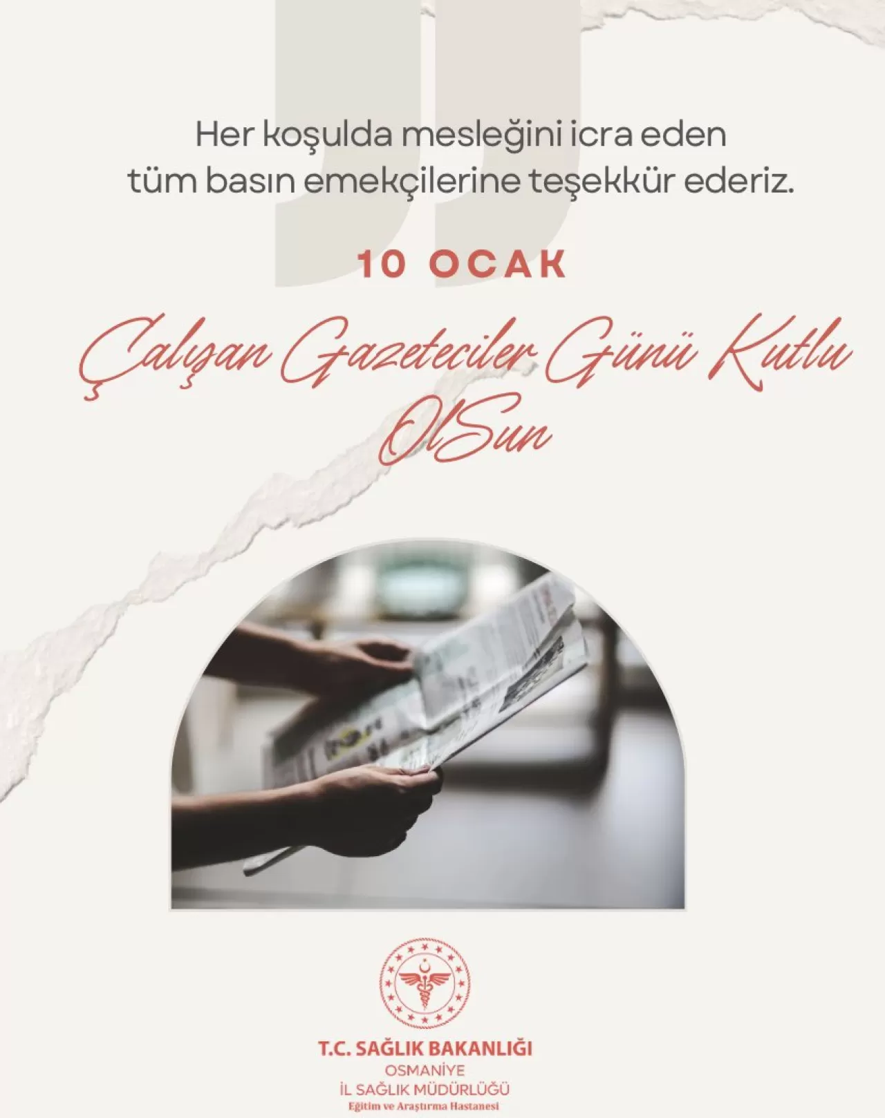 Osmaniye Devlet Hastanesi Başhekimi'nden 10 Ocak Mesajı