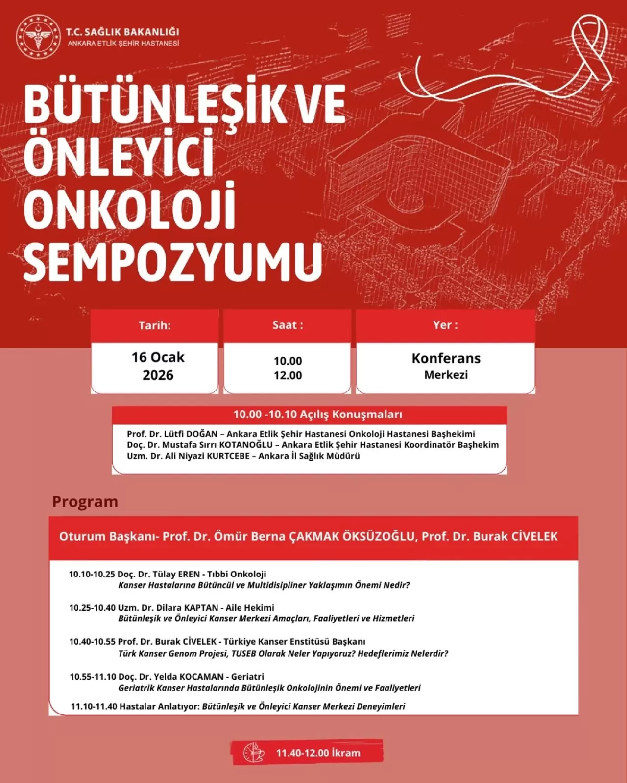 Ankara Etlik Şehir Hastanesi'nde Onkoloji Sempozyumu Düzenlenecek