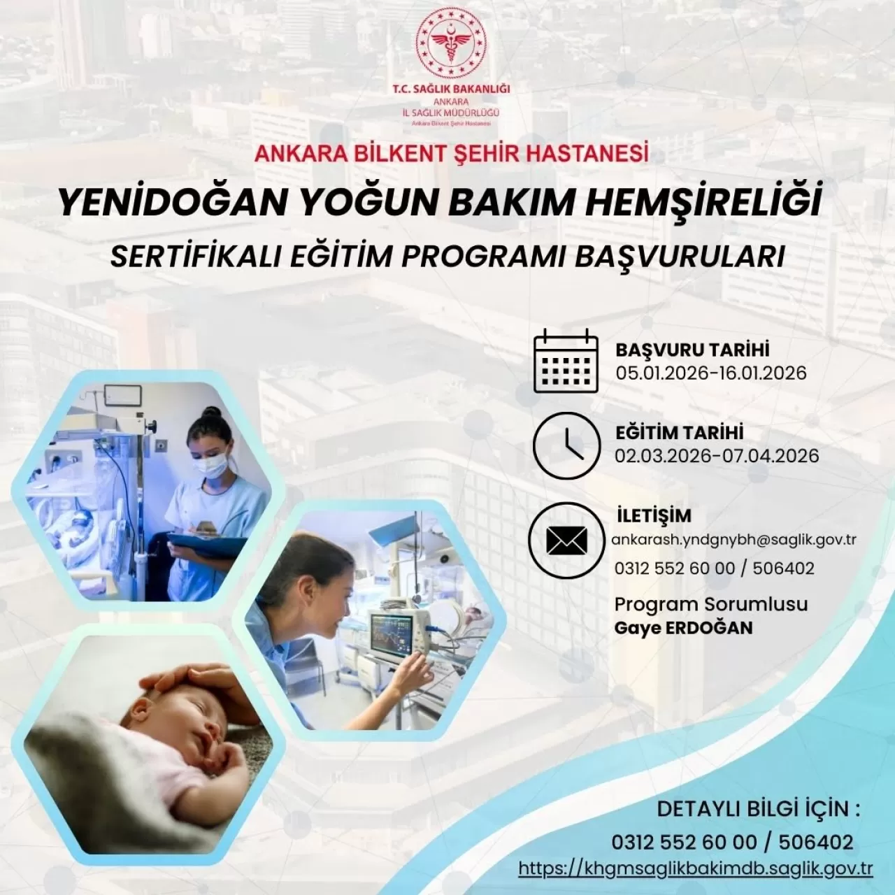 Ankara Bilkent Şehir Hastanesi'nde Yenidoğan Yoğun Bakım Hemşireliği Eğitimi