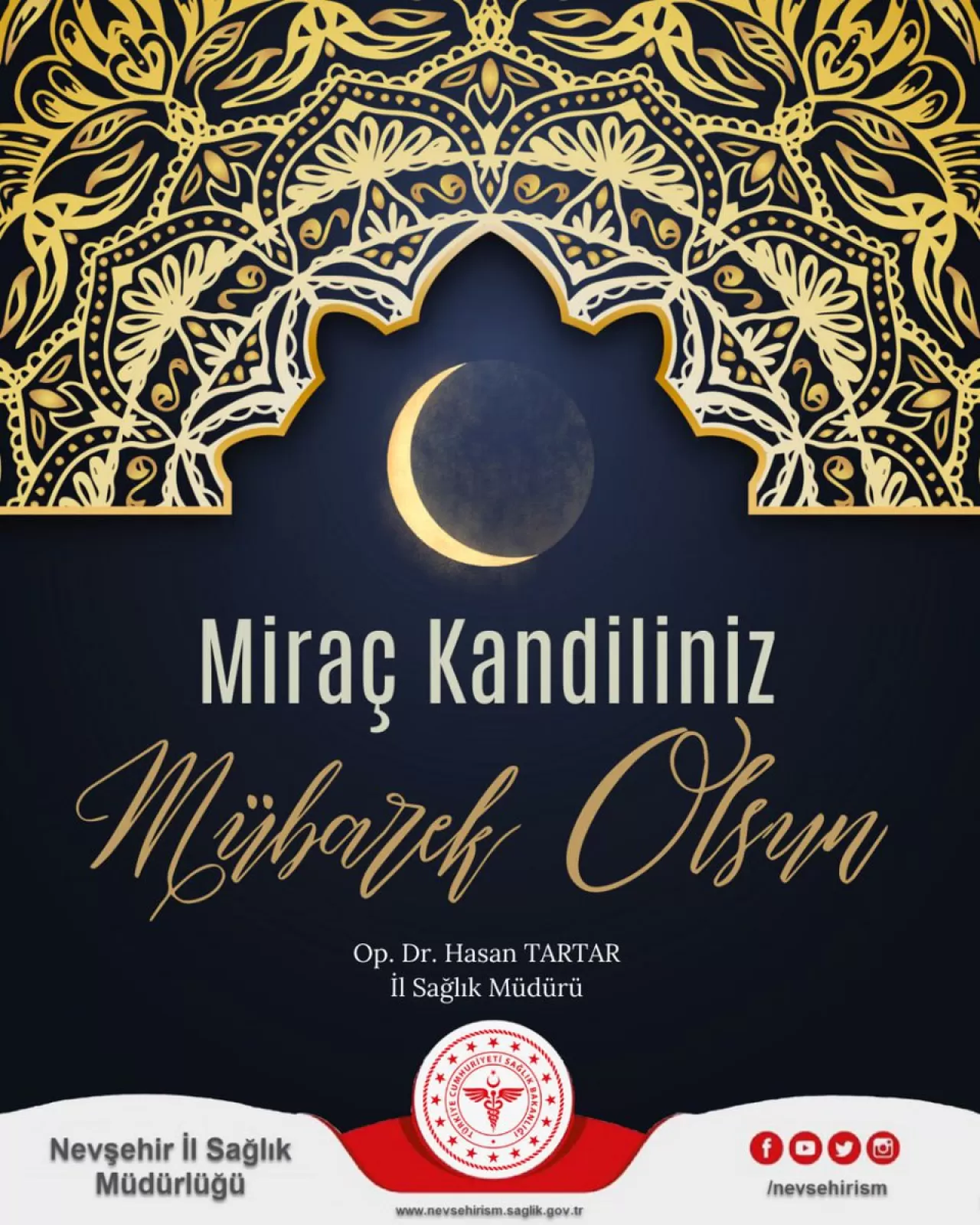Nevşehir İl Sağlık Müdürü'nden Miraç Kandili Mesajı