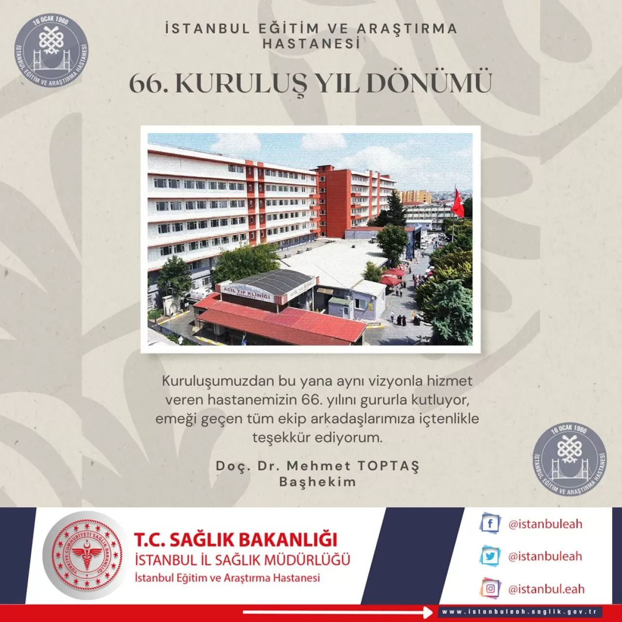 İstanbul Eğitim ve Araştırma Hastanesi 6. Yılını Kutluyor