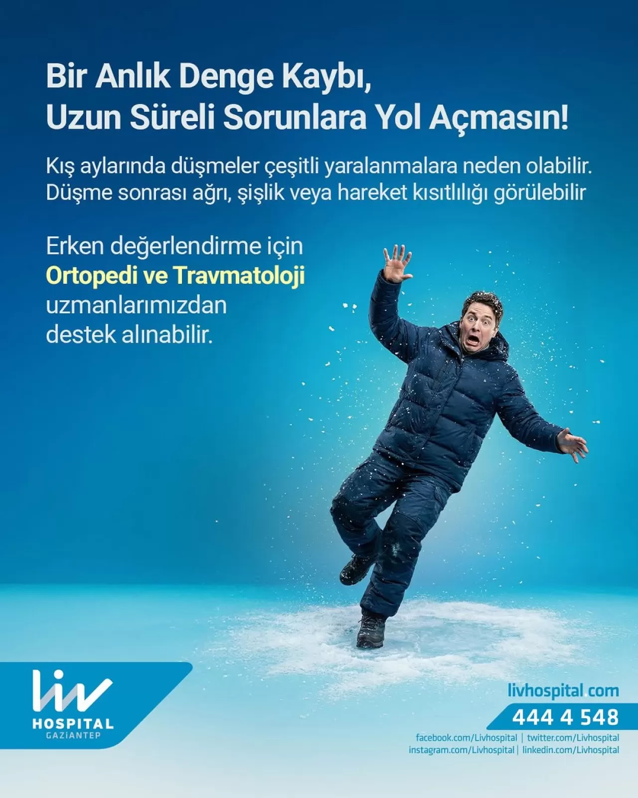 Kış Aylarında Düşmelere Bağlı Yaralanmalara Dikkat