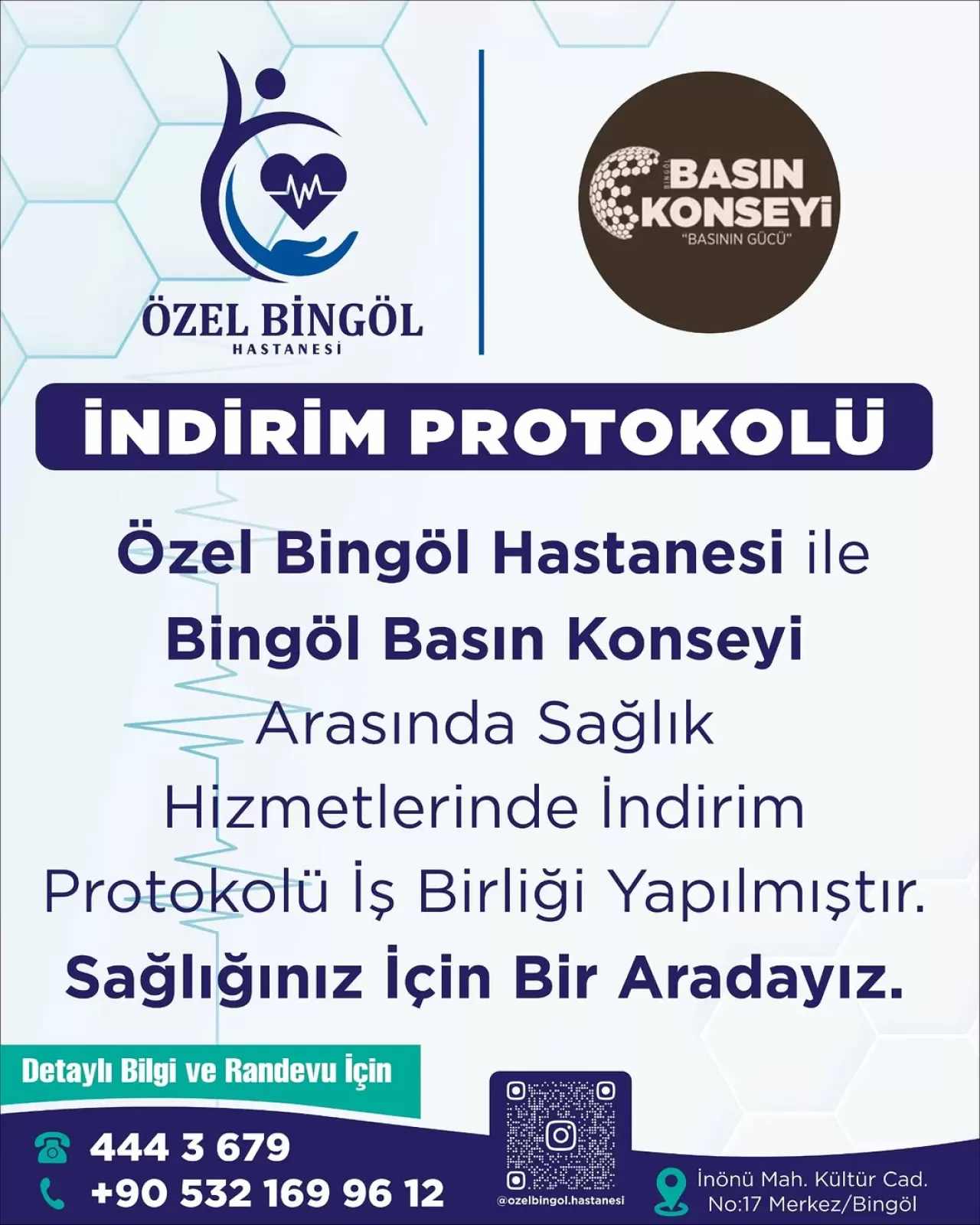 Bingöl'de Basın Mensuplarına Özel Sağlık Hizmeti İndirimi