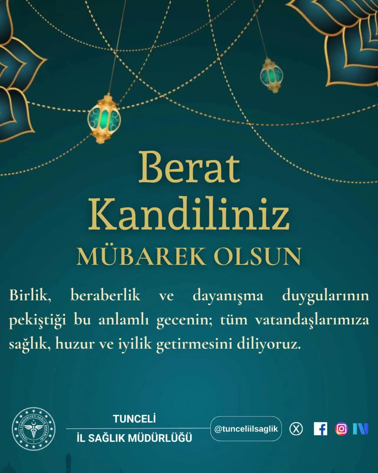 Tunceli'de Berat Kandili Kutlaması: Sağlık ve Huzur Temennileri