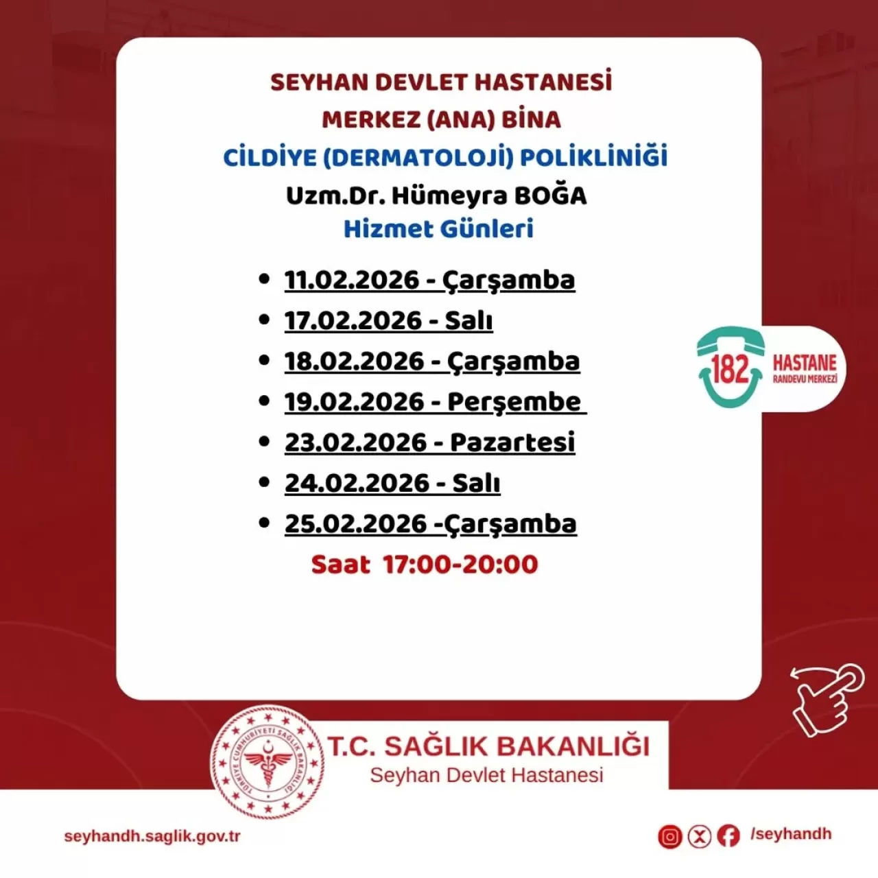 Seyhan Devlet Hastanesi'nde Mesai Saatleri Dışında Poliklinik Hizmeti