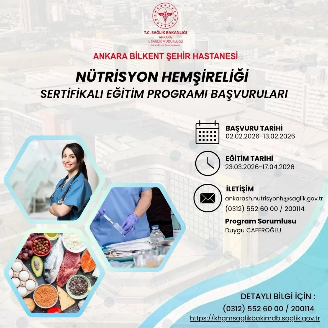 Ankara Bilkent Şehir Hastanesi'nde Hemşirelere Yönelik Sertifikalı Eğitim Programları Açılıyor