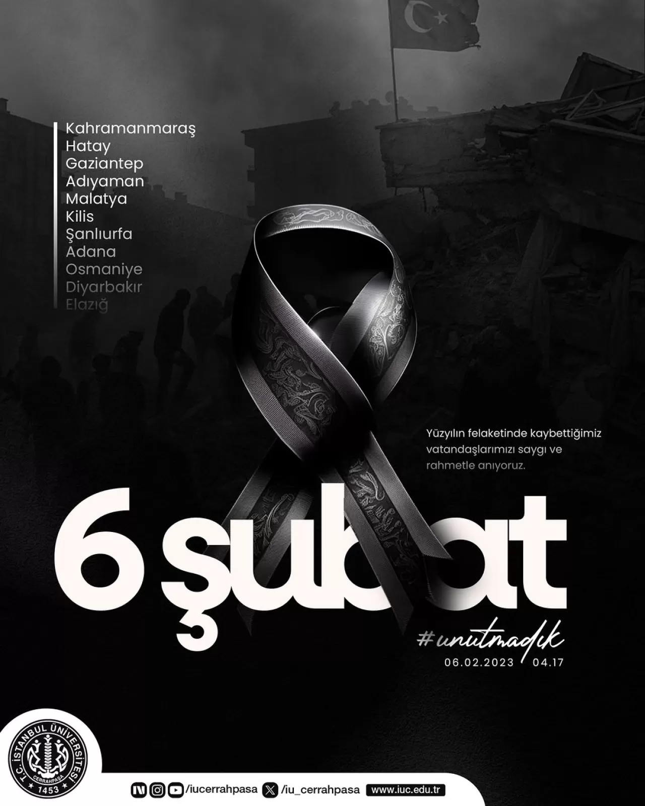 Cerrahpaşa Tıp Fakültesi'nden Deprem Anma Mesajı