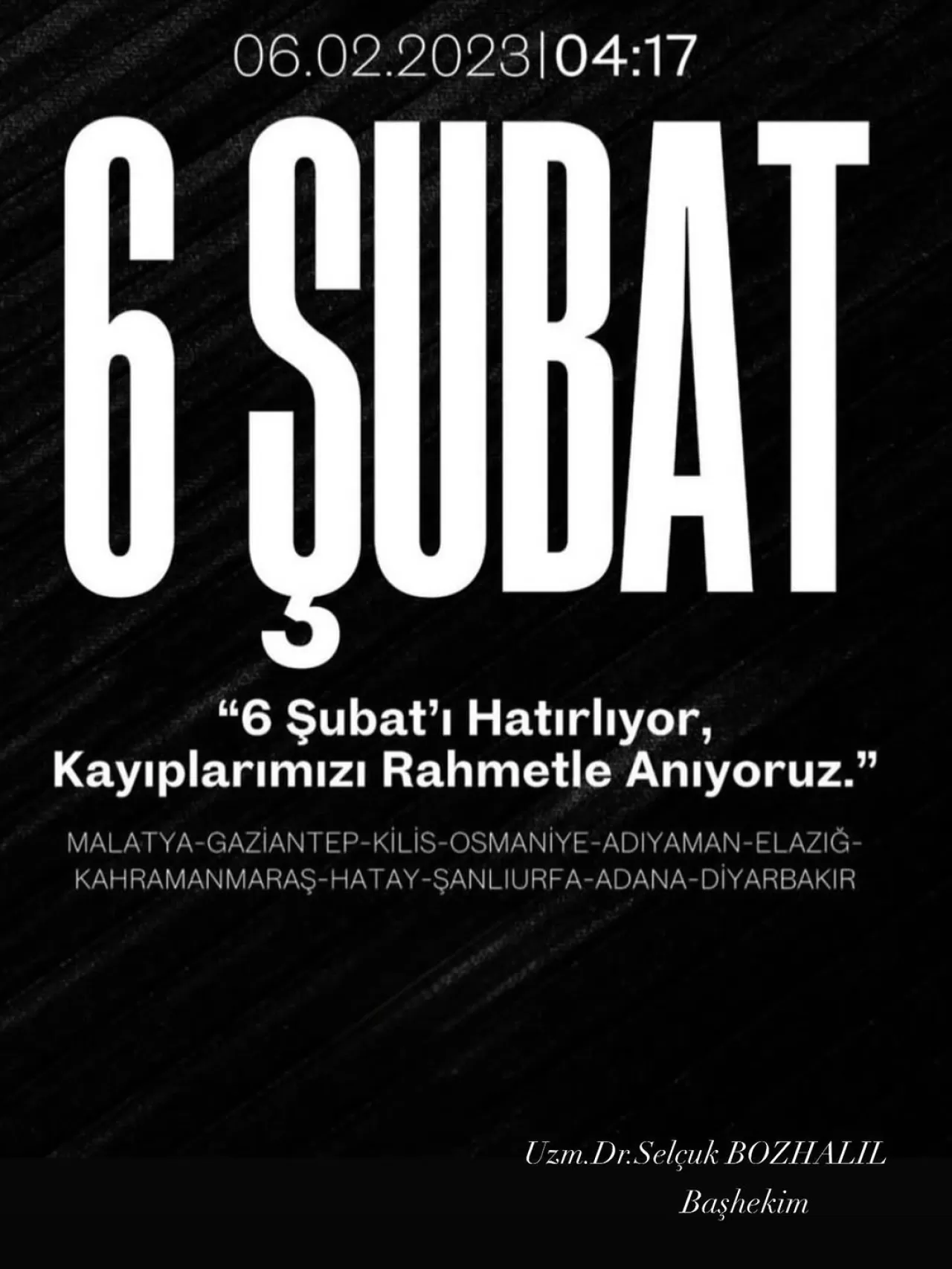 6 Şubat Depremlerinin Yıl Dönümünde Anma Töreni