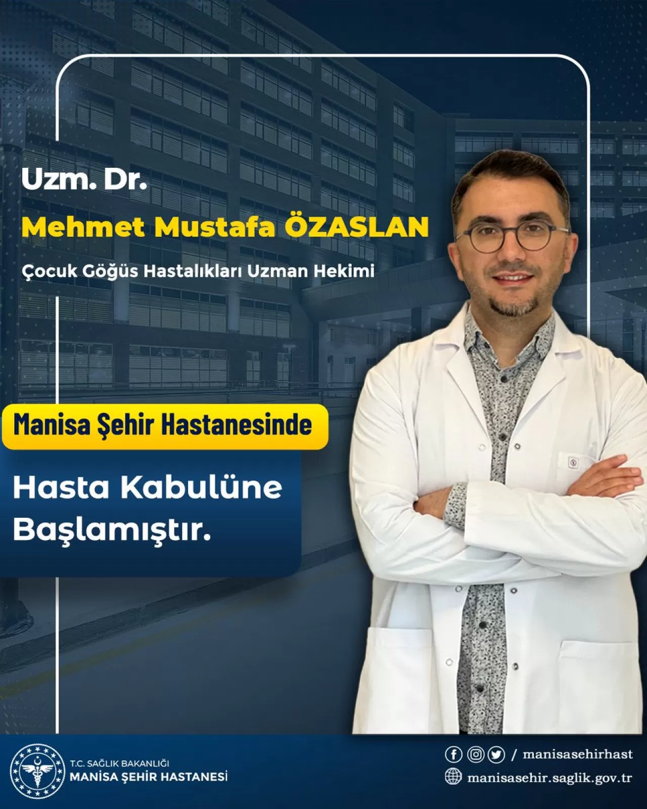 Manisa Şehir Hastanesi'ne Yeni Çocuk Göğüs Hastalıkları Uzmanı