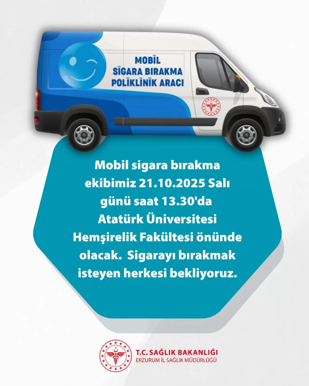 Erzurum'da Mobil Sigara Bırakma Ekibi Üniversite Kampüsünde Hizmet Verecek