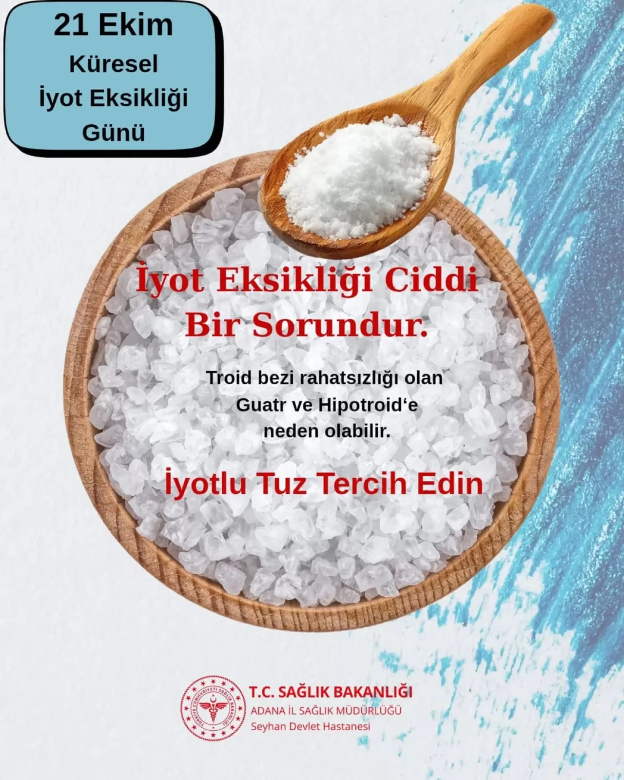 Seyhan Devlet Hastanesi'nde Küresel İyot Eksikliği Günü Etkinliği Düzenlendi