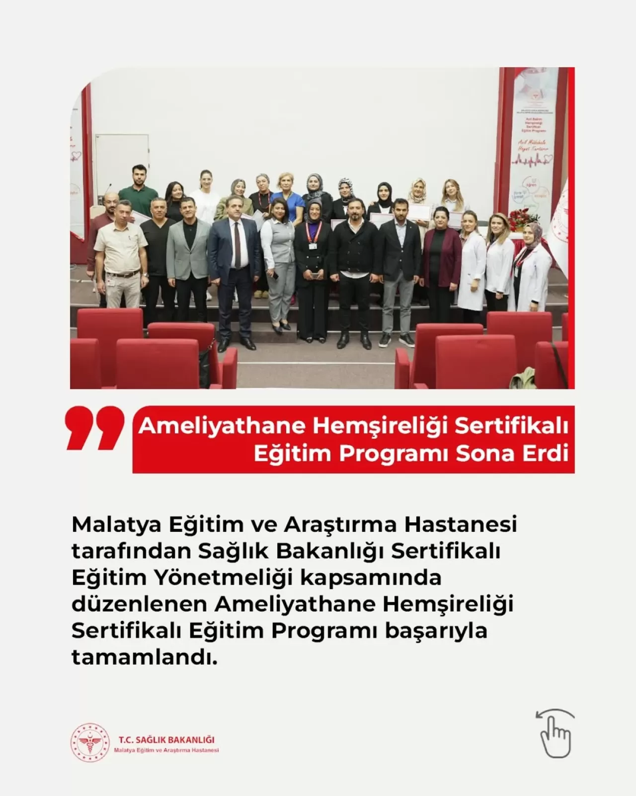 Malatya'da Ameliyathane Hemşireliği Sertifika Programı Tamamlandı