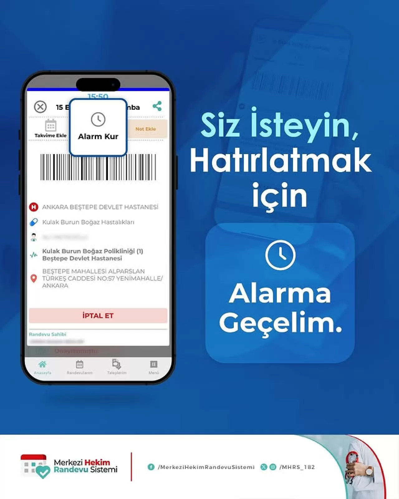 Trabzon Ağız ve Diş Sağlığı Hastanesi'nde Randevu Hatırlatma Kolaylığı