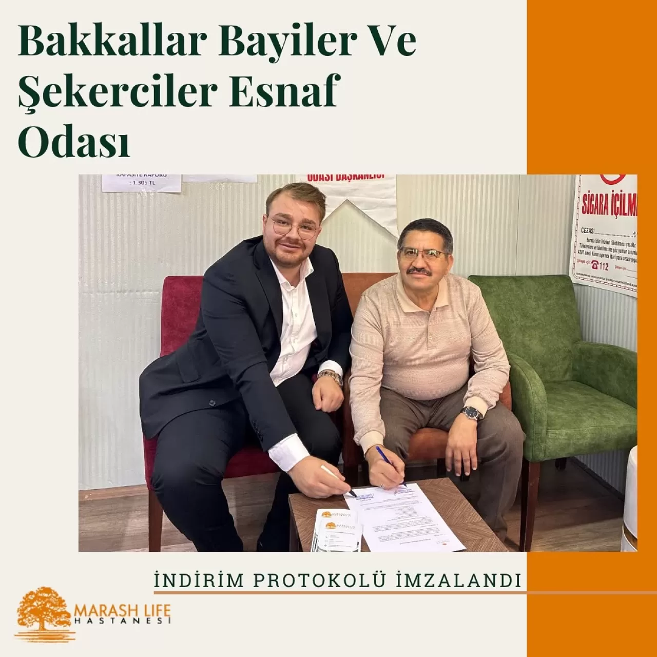 Özel Marash Life Hastanesi ile Bakkallar Bayiler ve Şekerciler Esnaf Odası Arasında İndirim Protokolü İmzalandı