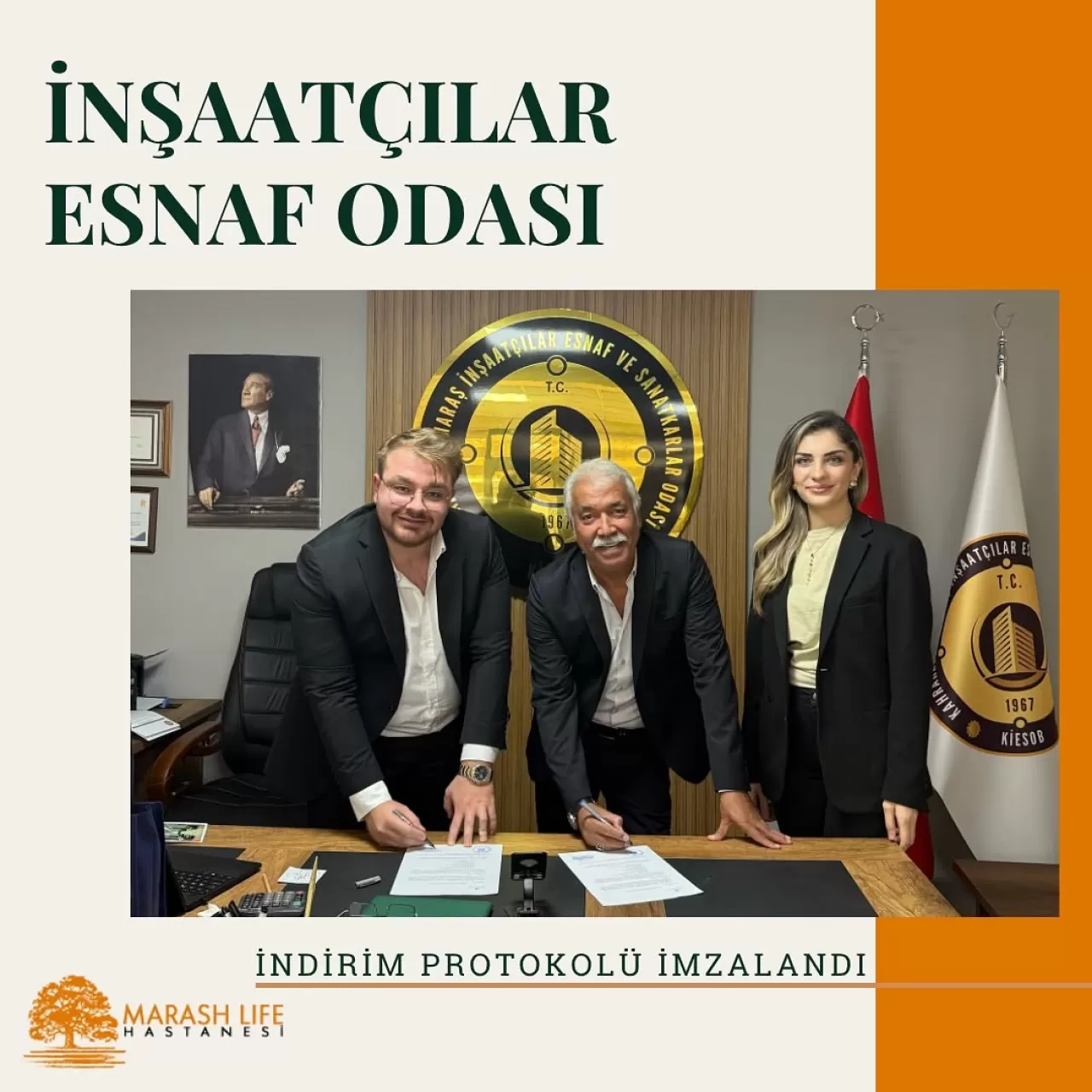 Özel Marash Life Hastanesi ve İnşaatçılar Esnaf Odası Arasında İndirim Protokolü İmzalandı