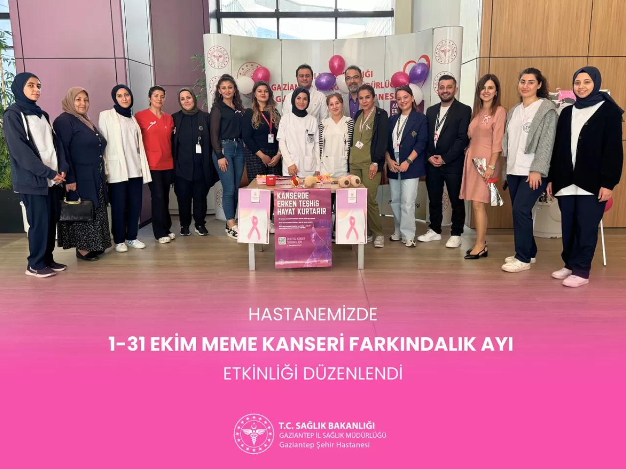 Gaziantep Şehir Hastanesi'nde Meme Kanseri Farkındalık Etkinliği Düzenlendi