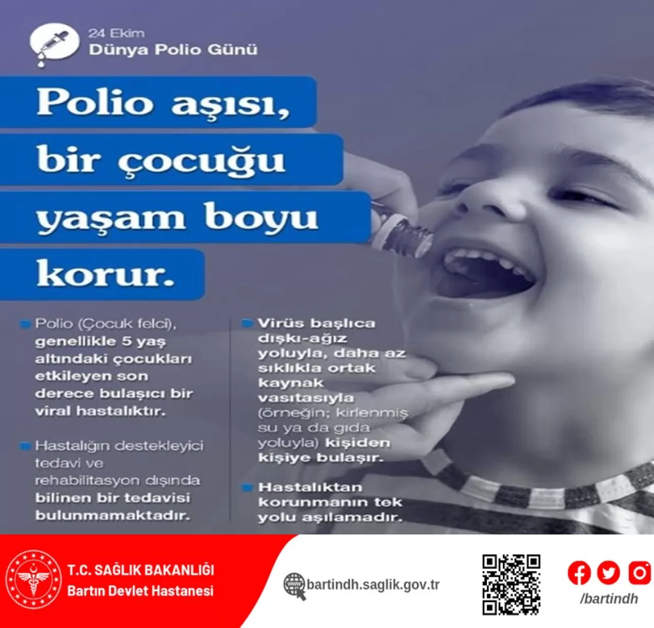 Bartın Devlet Hastanesi'nden Dünya Polio Günü Açıklaması: Hastalığın Tehlikelerine Dikkat Çekildi