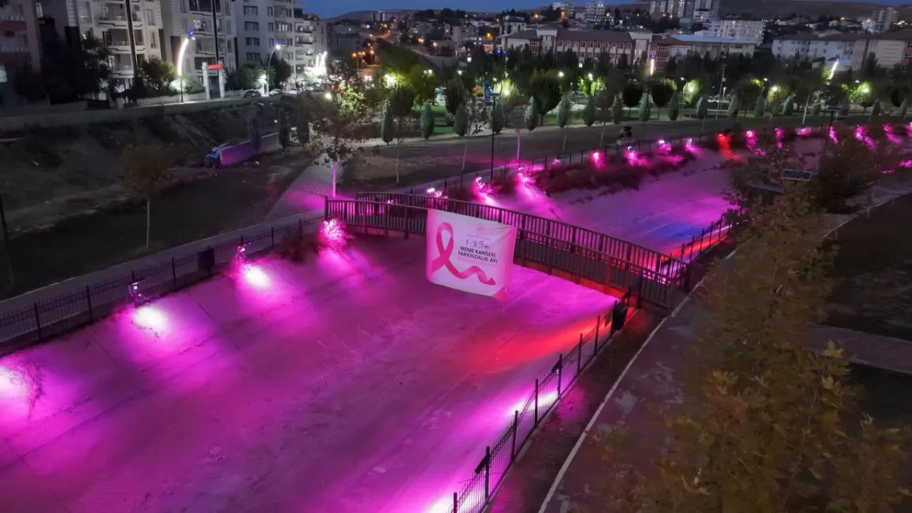 Batman'da Meme Kanseri Farkındalığı İçin Işıklar Pembe Yandı