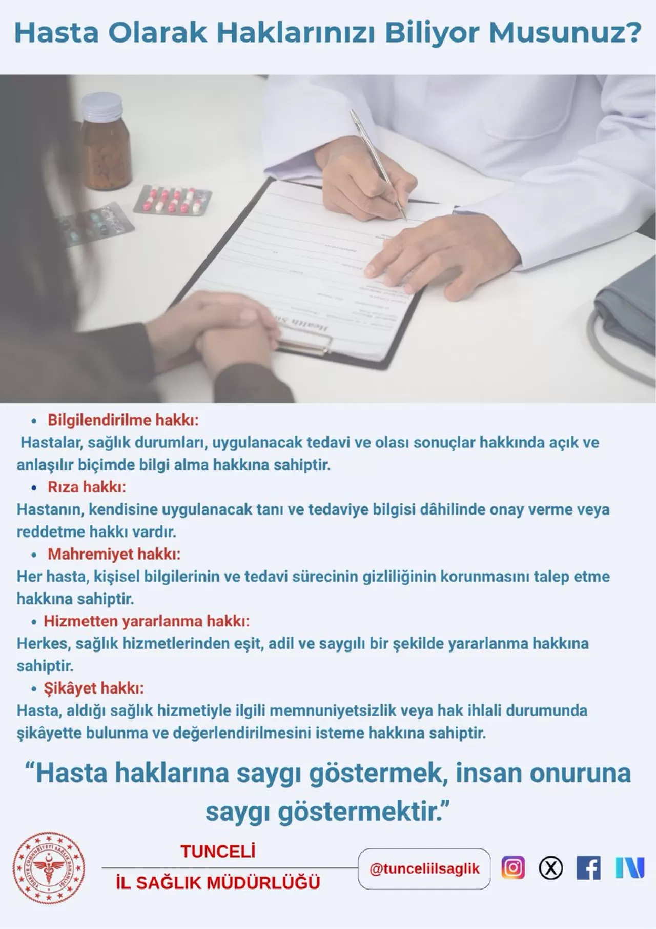 Hasta Hakları Günü'nde Tunceli'de İnsan Onuru Vurgusu