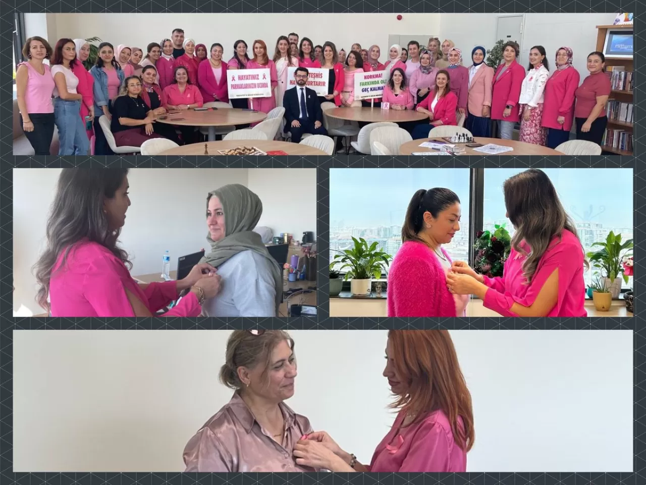 Gaziantep'te Meme Kanseri Farkındalığı İçin Pembe Mesaj