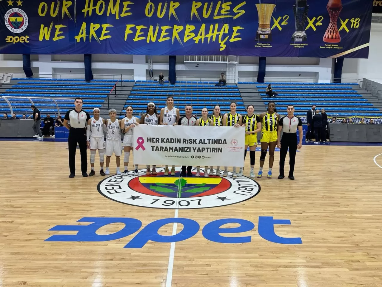 Fenerbahçe Gelişim Yalova VİP TKBL Maçında Kanser Farkındalığı