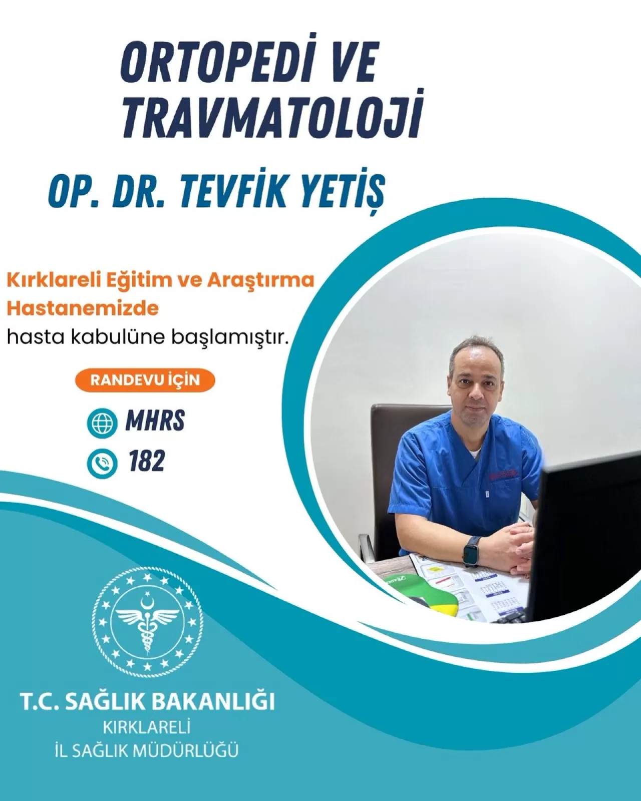 Kırklareli Eğitim ve Araştırma Hastanesi'ne Yeni Ortopedi Uzmanı