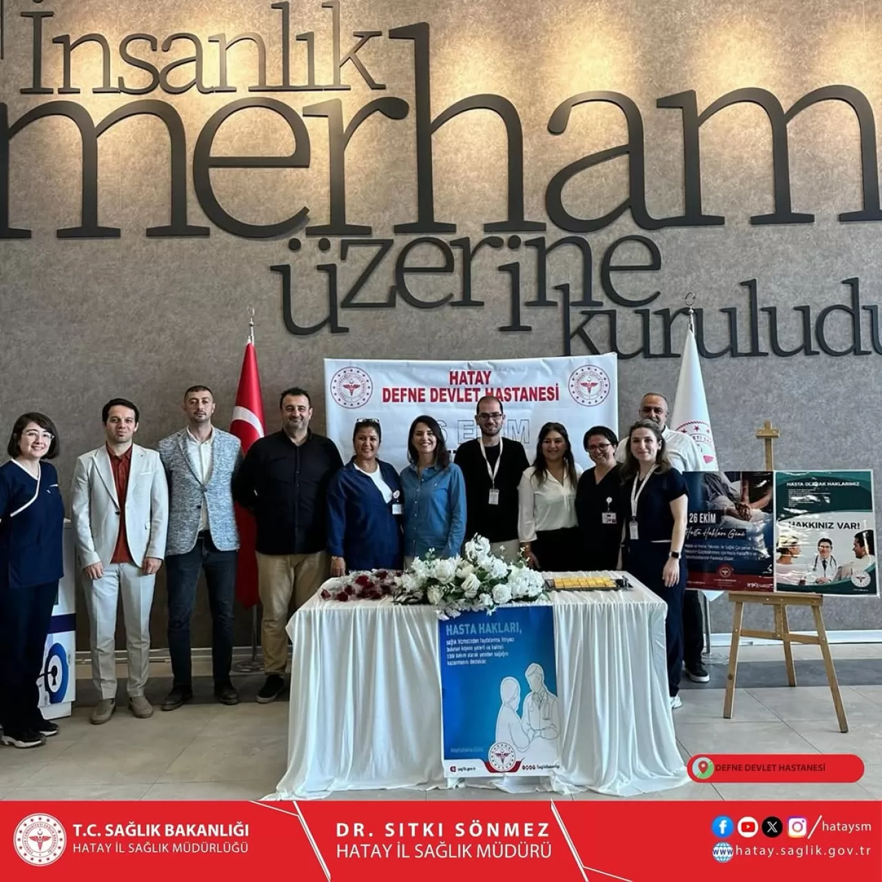 Hatay Defne Devlet Hastanesi'nde 26 Ekim Dünya Hasta Hakları Günü Etkinliği