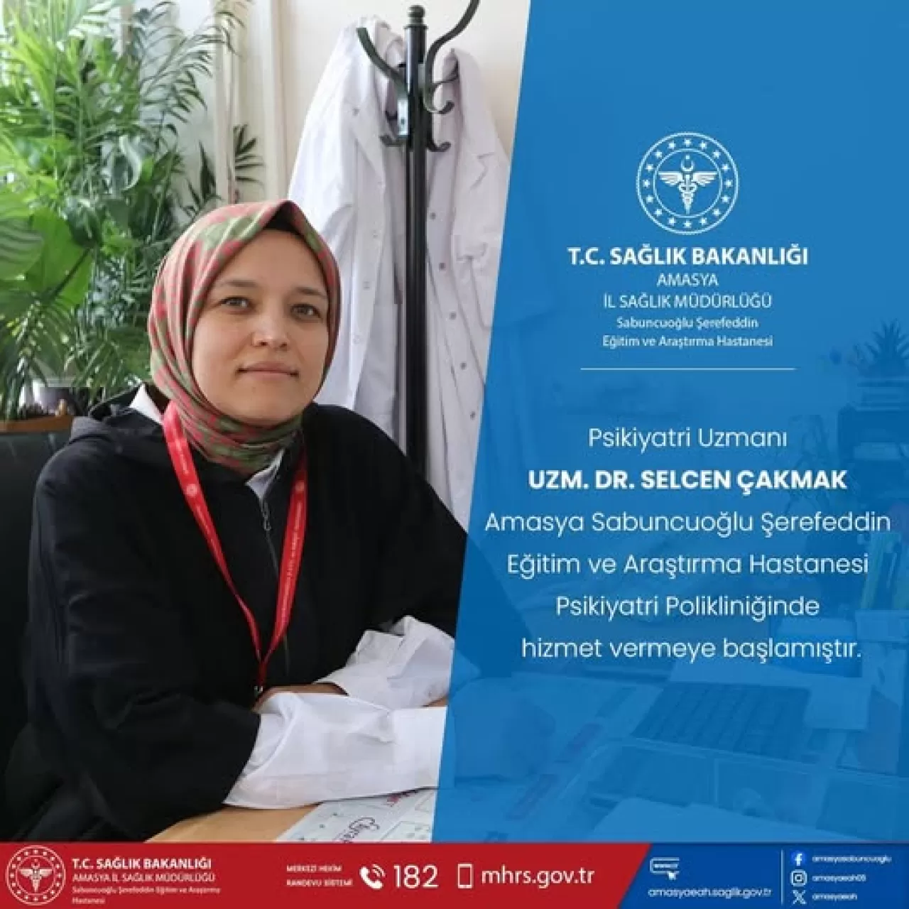 Amasya'da Yeni Psikiyatri Uzmanı Hasta Kabulüne Başladı