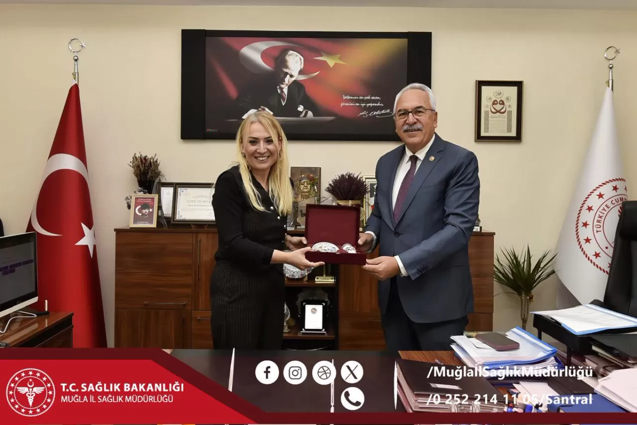 Eski AK Parti Milletvekili İbrahim Aydın, Muğla İl Sağlık Müdürü'nü Ziyaret Etti