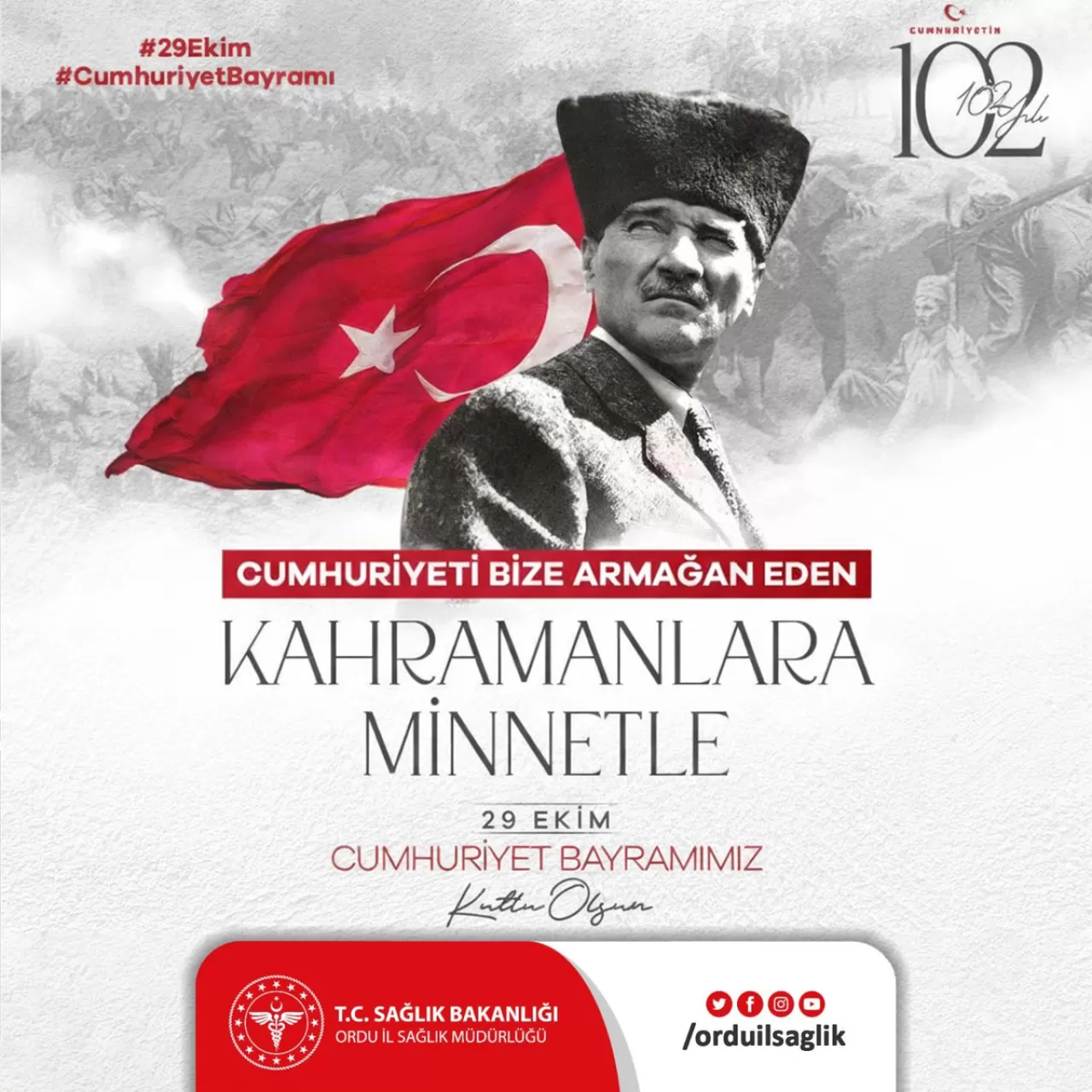 Ordu İl Sağlık Müdürlüğü'nden 29 Ekim Cumhuriyet Bayramı Mesajı