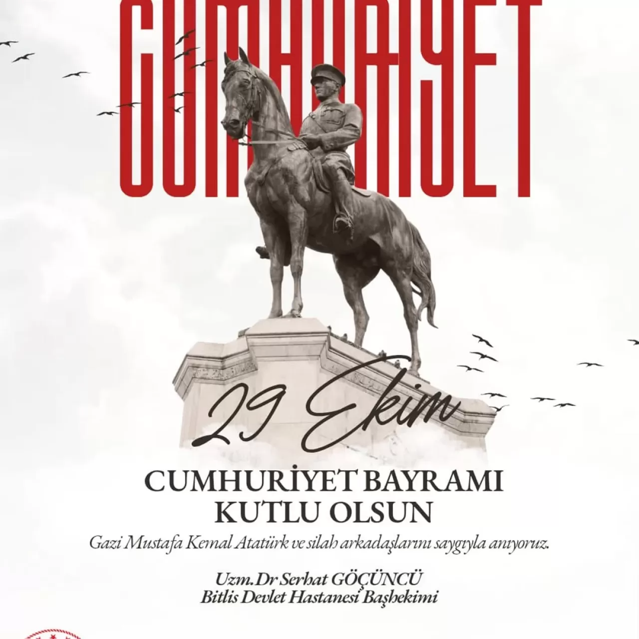 Bitlis Devlet Hastanesi'nden 102. Yıl Cumhuriyet Bayramı Mesajı