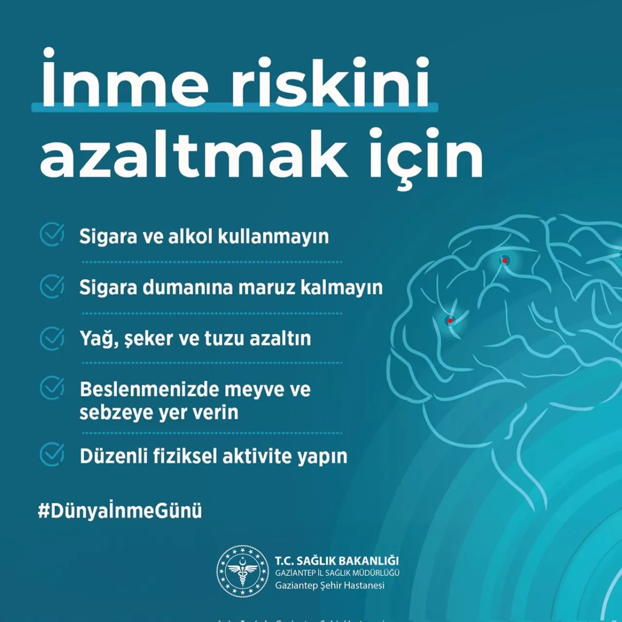 Gaziantep Şehir Hastanesi'nde İnme Farkındalığı: Erken Müdahale Hayat Kurtarıyor