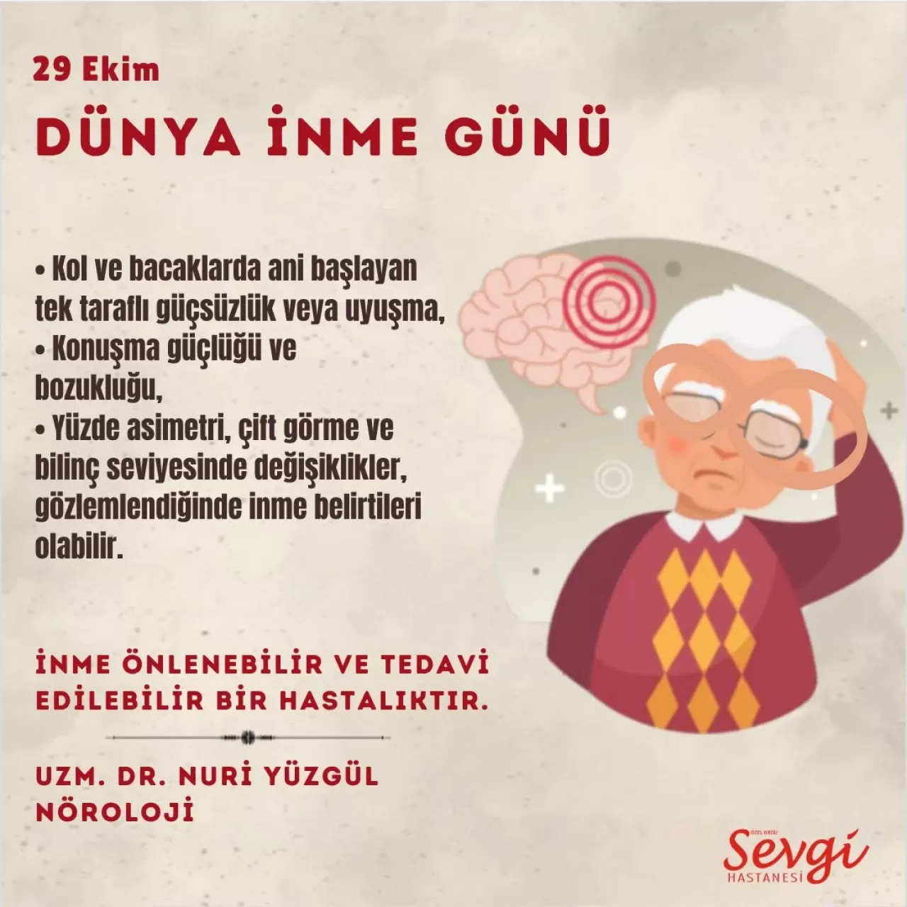 Ordu Sevgi Hastanesi, 29 Ekim Dünya İnme Günü'nde Erken Müdahalenin Önemine Dikkat Çekti