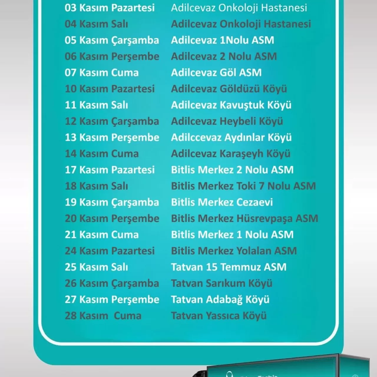 Bitlis'te Kasım Ayında Mobil Kanser Tarama Aracı Hizmette