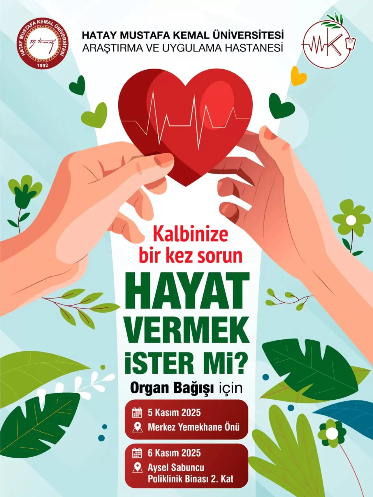 Hatay'da Organ Bağışı Farkındalık Etkinliği Düzenleniyor